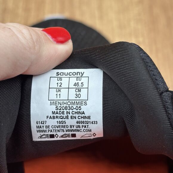 NEW Saucony Ride 16 Men's Black White Running Shoes Size 12 Sneakers - Picture 8 of 8